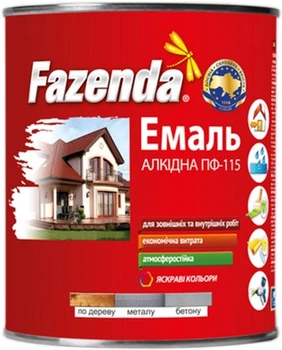 Эмаль алкидная Fazenda ПФ-115 12 кг Коричневая (2250133832018)