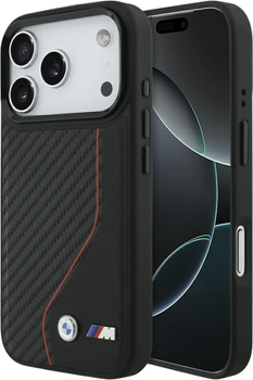 Панель BMW M Carbon Line & Logo MagSafe для Apple iPhone 17 Pro Red (BMHMP17L25PCCSCKR)