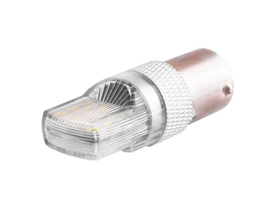 Светодиодная автолампа с линзой T25 P21W (1156) стробоскоп 12В SMD3030-18led белый