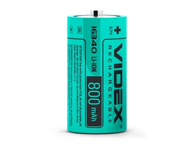 Акумулятор Videx Li-lon 16340 без захисту 800mAh 3,7V 1 шт
