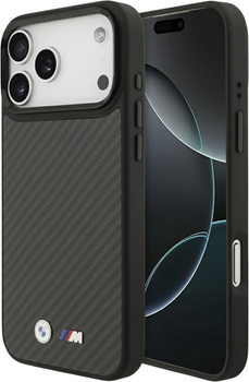 Etui plecki BMW M Kevlar Matt MagSafe do Apple iPhone 17 Pro Max Black (BMHMP17X24CFMMK)