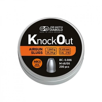 Кульки JSB Diabolo KnockOut Slugs MKII .216 (546222-200) (279797)