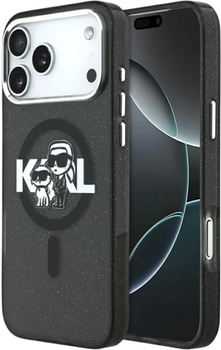 Etui Karl Lagerfeld IML Glitter Karl & Choupette Sketch MagSafe do Apple iPhone 17 Pro Black (3666339504496)
