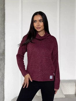 Лонгслів жіночий з хомутом casual з розрізами Innoe 230233-2, р. 48/50 Бордовий