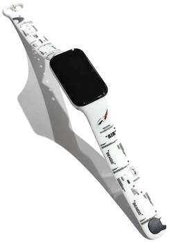 Ремінець силіконовий MRK Air для Mi Band 8 Active / Redmi Smart Band 2 White and Black (mrk6242)