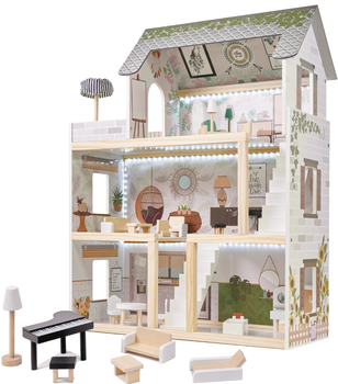 Drewniany domek dla lalek Kik Lulilo Floro boho LED 78 cm (KX5944) (55903039721647)