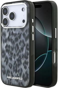 Etui Karl Lagerfeld IML Leopard Pattern MagSafe do Apple iPhone 17 Pro Black (3666339506094)