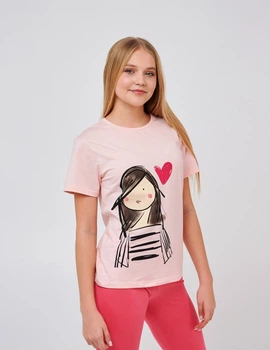 Футболка для девочки SMIL 110746 Розовый персик р.158