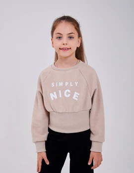 Свитшот для девочки SMIL 116693 Бежевый р.122