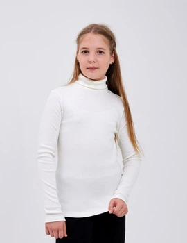 Гольф с отворотом для девочки SMIL 114021 Молочный р.170