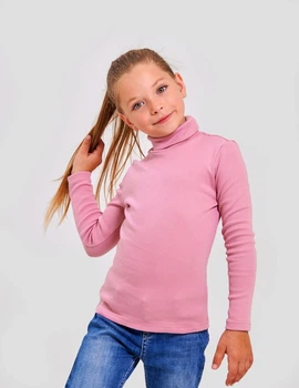 Гольф-стойка с отворотом для девочки SMIL 114980 Холодный коралл р.164