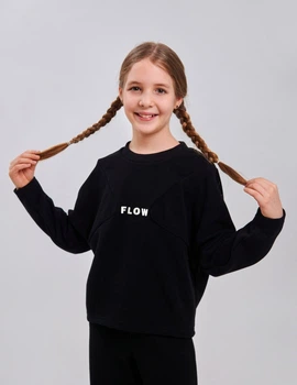 Свитшот с вышивкой для девочки SMIL 116646 Черный р.122