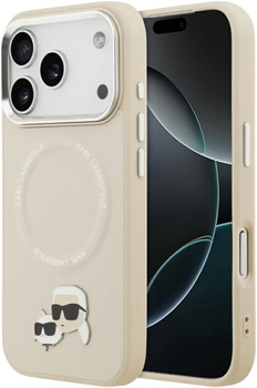 Панель Karl Lagerfeld Karl & Choupette Pin MagSafe do Apple iPhone 17 Pro Max Beige (3666339495169)