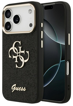 Панель Guess Fixed Glitter Big 4G MetalFrame для iPhone 17 Pro Black