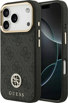 Панель Guess 4G Strass Logo MagSafe для iPhone 17 Pro Black (3666339529123)