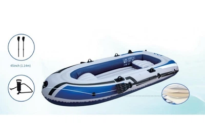 Лодка надувная JR-2400 4-х местная, 2 подушки, насос, вёсла, 264х145х41см (17311)
