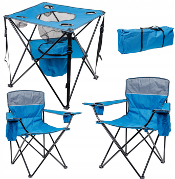 Крісло туристичне Platinet PCS033 2 складних крісла з столиком (5907595461375)