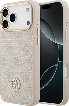 Панель Guess 4G Strass Logo MagSafe для iPhone 17 Pro Max Pink (3666339529611)