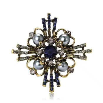 Брошь BROCHE бижутерия Авангард синяя BRBF115124
