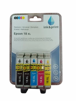 Комплект сменных катриджей, чернил для Epson 18XL 5шт
