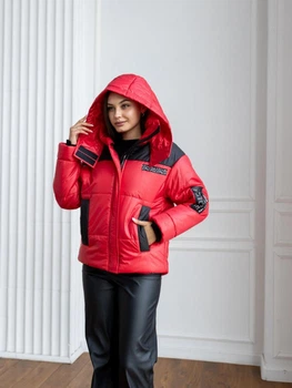 Fashions • Куртка жіноча зимова Лорейн Fashions 58 червоний (0129-мк)