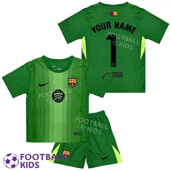Футбольная форма детская с Вашей фамилией Барселона 2025-2026 Goalkeeper 135-145 см (set4454-131243-4)