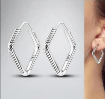 Серьги серебро 925 Original стиль Pandora Квадраты 7881
