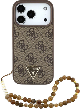 Панель Guess 4G Strap Triangle Logo MagSafe для iPhone 17 Pro Brown (3666339526528)