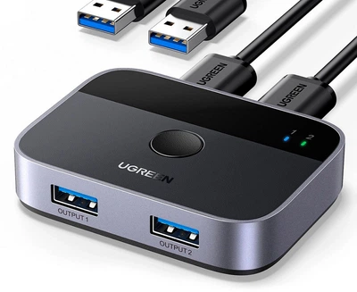 Сплиттер Ugreen CM757 USB 3.0 Sharing Switch 2 In 2 Out Black (35313)