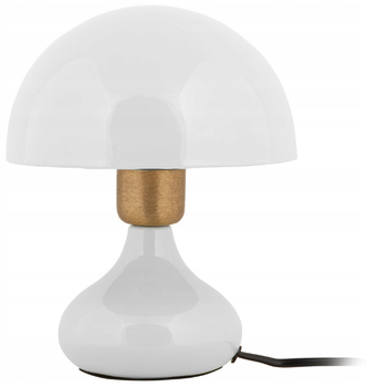 Lampka nocna Leitmotiv stolowa metalowa grzybek 17.5 cm Biała (8714302748738)