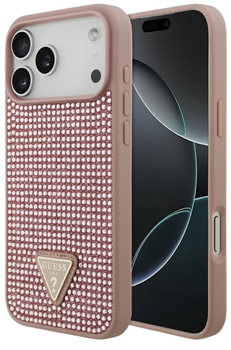 Панель Guess Rhinestone Triangle Logo для iPhone 17 Pro Max Pink