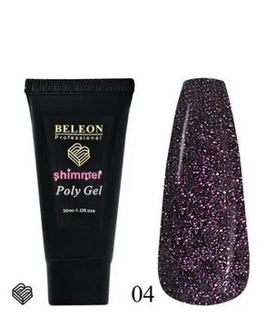 Полігель для нарощування нігтів BELEON Shimmer Poly Gel № 04