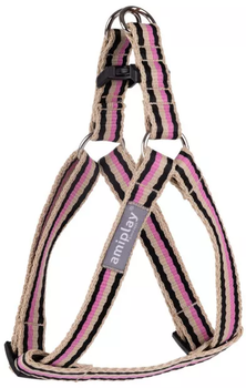 Шлея регульована для собак Amiplay Popular L 40-75 см Чорно-рожева (5907563315112)
