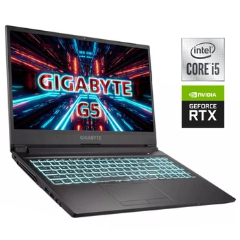 Игровой ноутбук Б-класс Gigabyte G5 KC / 15.6" (1920x1080) IPS / Intel Core i5-10500H (6 (12) ядер по 2.5 - 4.5 GHz) / 16 GB DDR4 / 512 GB SSD NVMe / nVidia GeForce RTX 3060, 6 GB GDDR6, 192-bit / WebCam б/у