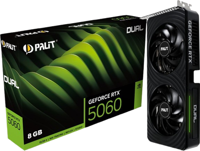 Відеокарта GeForce RTX 5060 8GB Palit Dual (NE75060019P1-GB2063D)
