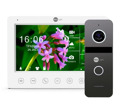 Комплект видеодомофона NeoLight Kappa+ HD WF 7 дюймов и вызывной панели NeoLight Solo Graphite