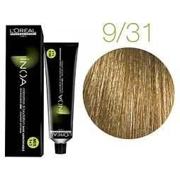 Фарба без аміаку L'Oreal Inoa 9.31 дуже світлий блондин золотистий попелястий 60 мл