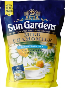 Чай трав'яний Sun Gardens Mild Chamomile 100 пакетиків по 1.5 г (4820082703660)