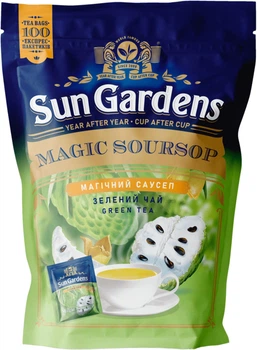 Чай зелений Sun Gardens Magic Soursop 100 пакетиків по 1.5 г (4820082707958)