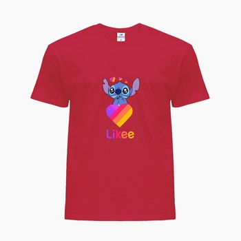Детская футболка Лайк Стич (Likee Stitch) (25186-1596) 146-152 см Хлопок Красный