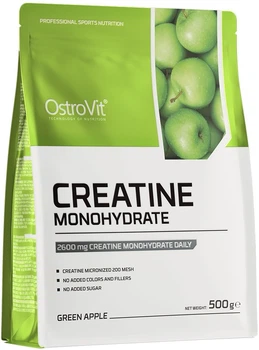 Креатин моногидрат OstroVit Creatine Monohydrate порошок 500 г Зеленое яблоко (5902232617641)
