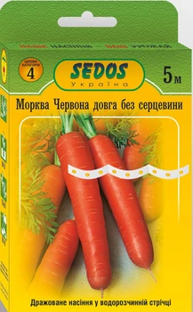 Насіння на стрічці Морква Червона довга без серцевини, 5 м, Sedos
