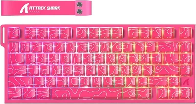Механическая клавиатура ATTACK SHARK R82 HE Pink – магнитные переключатели, 0.005 мм RT, RGB, 80 клавиш