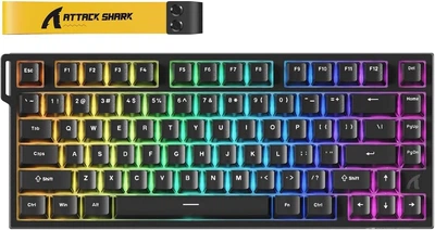 Ігрова Клавіатура ATTACK SHARK R82 HE Black Магнітні світчі. Дротова 8000Hz/s. RGB Підсвічування, 80 keys, Switch 0.005mm. Rapid Trigger