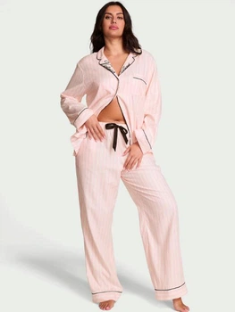Піжама фланель Victoria's Secret Flannel Long Pajama Set (сорочка+штани) S смужка