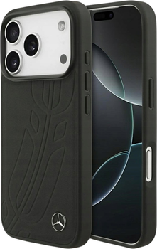 Панель Mercedes Leather Large Laurel Leave MagSafe Case для iPhone 17 Pro Black (3666339507459)
