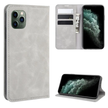 Чехол Taba Retro-Skin для Iphone 11 Pro Max книжка с визитницей кожа PU серый