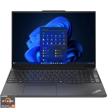 Ноутбук Lenovo 16'' ThinkPad E16 Gen 2, WUXGA IPS, AMD Ryzen™ 5 7535HS (16 МБ кеш- пам’яті, до 4, 55 ГГц), 32 ГБ DDR5, 256 ГБ SSD, AMD Radeon 660M, чорний