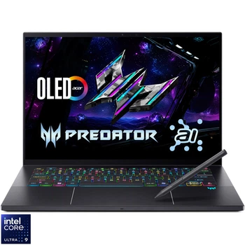 Игровой ноутбук Acer Predator Triton 14 AI PT14- 52T- 909D Intel® Core™ Ultra 9 288 В до 5, 1 ГГц, 14, 5 8K, OLED, 120 Гц, сенсорный экран, 32 ГБ LPDDR5X, 2 ТБ SSD, NVIDIA® GeForce RTX™ 5070 8 ГБ GDDR7, Ні OS, вугільно- черный