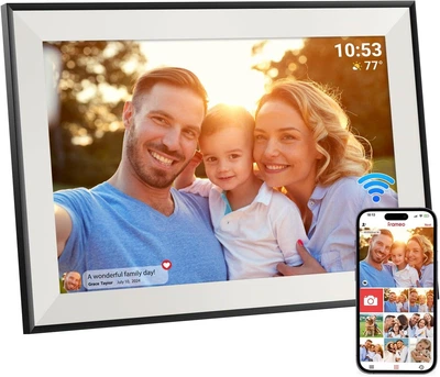Цифровая фоторамка Frameo 10.1 дюймов 32Gb встроенной памяти с сенсорным управлением WiFi электронная рамка для фото подарка приложение FRAMEO сенсорный экран 1280x800 HD IPS интерактивный фотоальбом белая